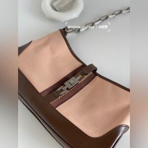 Auth🩷Vintage Gucci Pink and Brown Shoulder Bag with chain